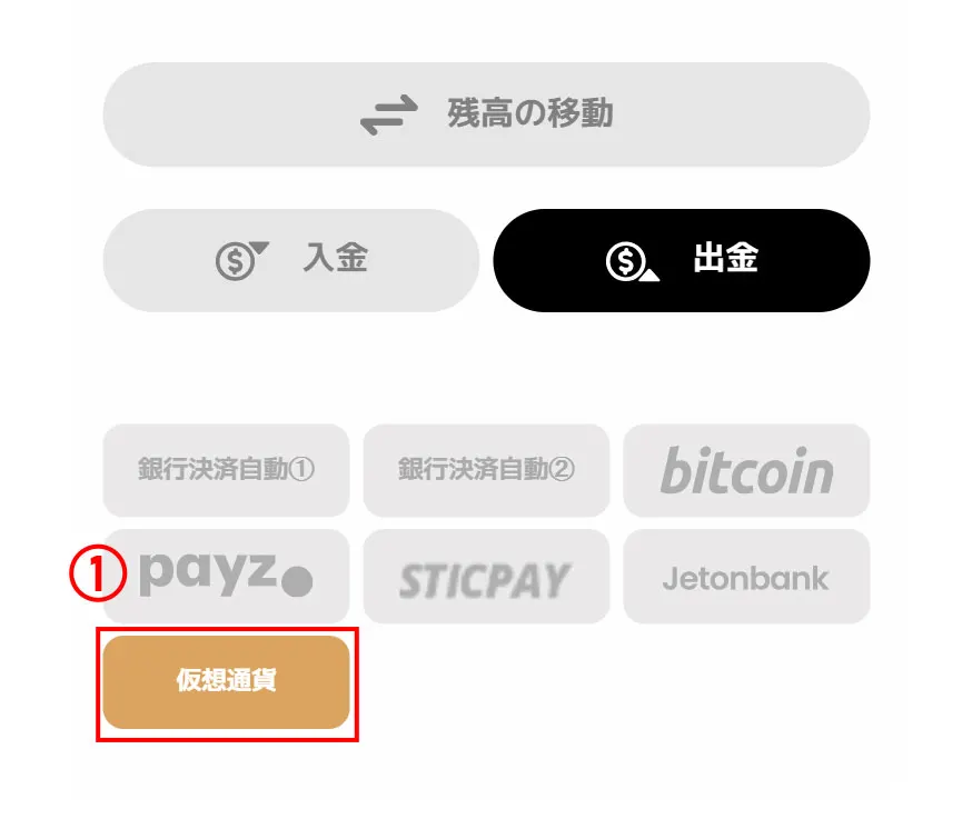 エルドアカジノ 仮想通貨出金フォーム