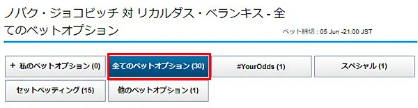 ウィリアムヒルのテニス